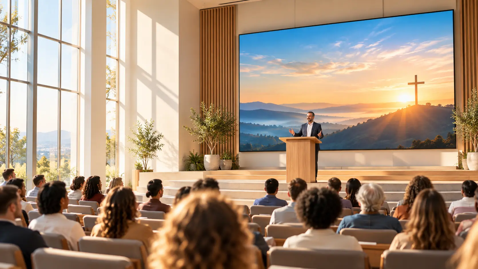 Painel de LED profissional integrado a um ambiente técnico