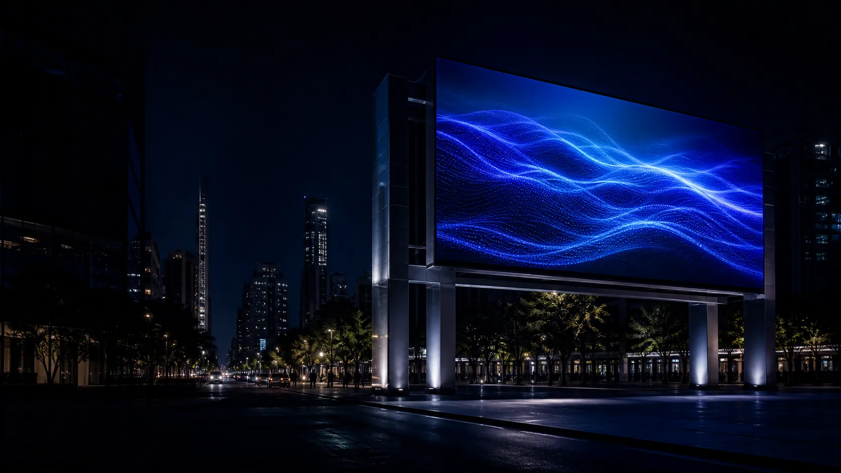 Painel de LED profissional integrado a um ambiente técnico