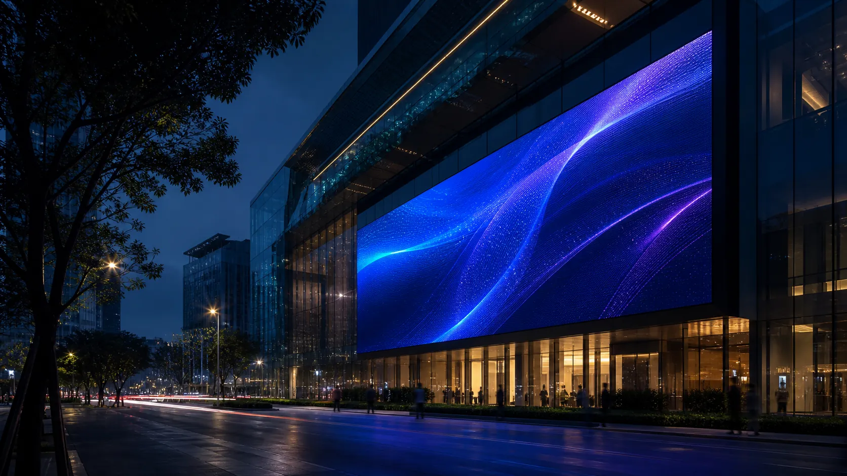 Painel de LED profissional integrado a um ambiente técnico